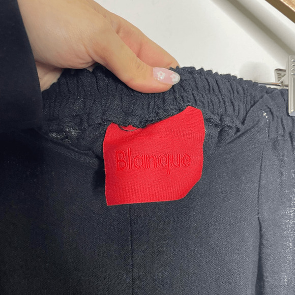 BLANQUE linen blend wide leg pant blank lagenlook gauzy WOMENS 0 small - Picture 4 of 6